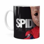 Caneca Spider Groot 3d Print Branca