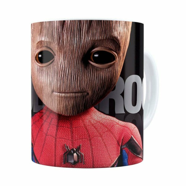Caneca Spider Groot 3d Print Branca