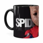 Caneca Spider Groot 3d Print Preta