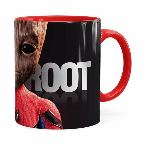Caneca Spider Groot 3d Print Vermelha
