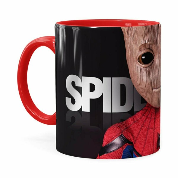 Caneca Spider Groot 3d Print Vermelha