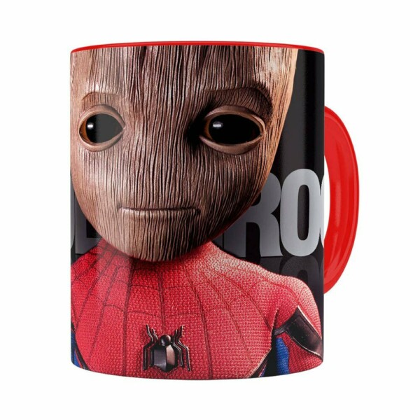 Caneca Spider Groot 3d Print Vermelha