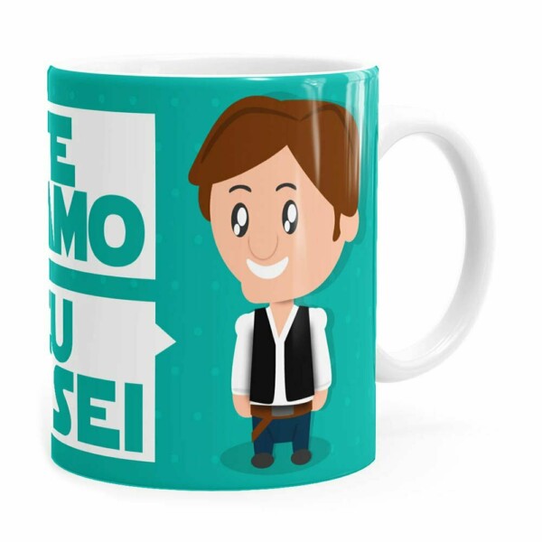 Caneca Star Wars Princesa Leia E Han Solo Te Amo Branca