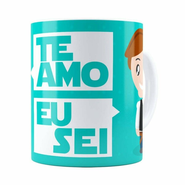 Caneca Namorados Princesa Leia e Han Solo Branca