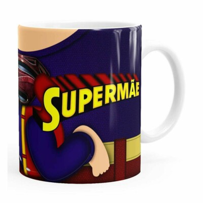 Caneca Super Mãe Bebê Branca
