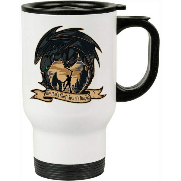 Caneca Térmica Alma De Um Dragão 500ml Branca