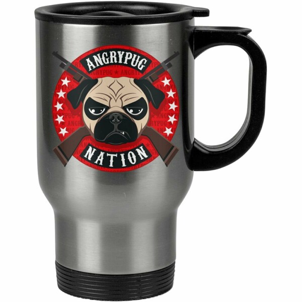 Caneca Térmica Angry Pug Nation 500ml Inox