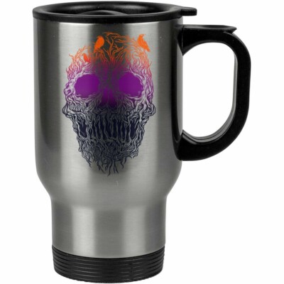 Caneca Térmica Árvore Do Crânio Color 500ml Inox
