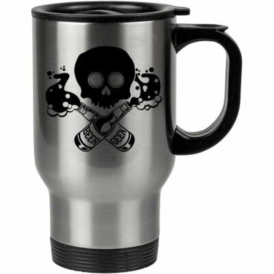 Caneca Térmica Beer Geek Caveira 500ml Inox