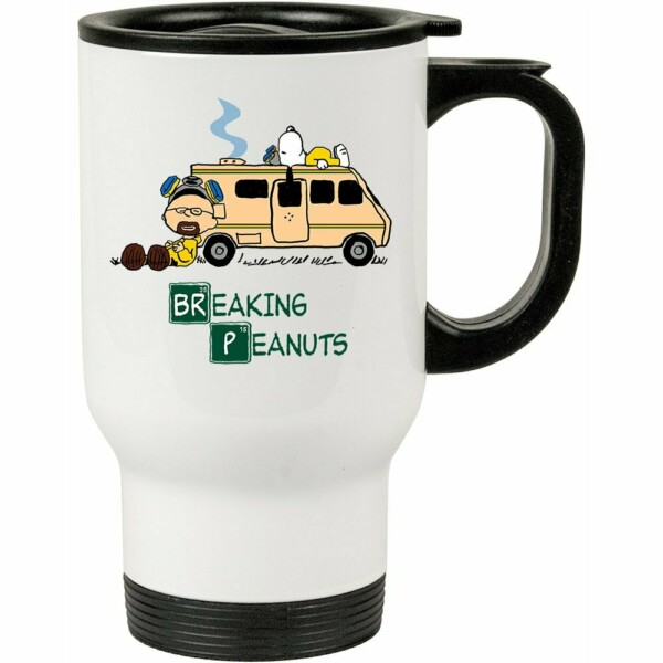 Caneca Térmica Breaking Bad Peanuts 500ml Branca