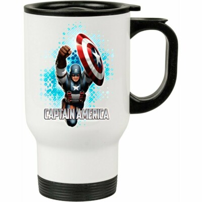 Caneca Térmica Capitão America V01 500ml Branca