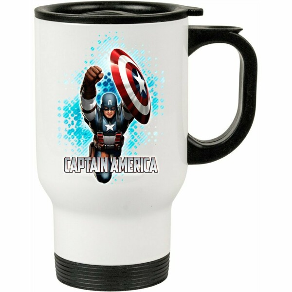 Caneca Térmica Capitão America V01 500ml Branca