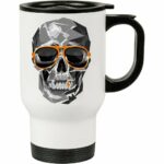 Caneca Térmica Caveira Brisa Louca 500ml Branca