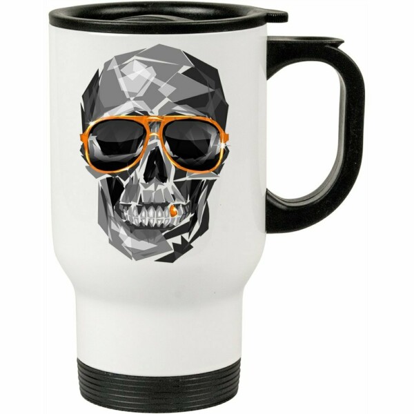 Caneca Térmica Caveira Brisa Louca 500ml Branca