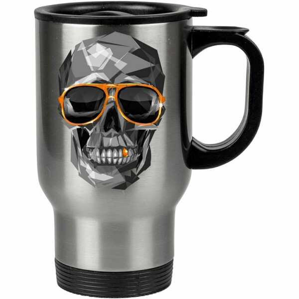 Caneca Térmica Caveira Brisa Louca 500ml Inox