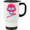 Caneca Térmica Caveira Pirata Neon Music  500ml Branca