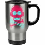 Caneca Térmica Caveira Pirata Neon Music 500ml Inox