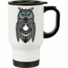 Caneca Térmica Coruja Cosmica Mágica 500ml Branca
