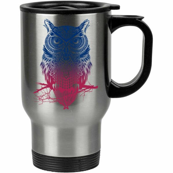 Caneca Térmica Coruja Guerreira Da Noite 500ml Inox