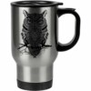 Caneca Térmica Coruja Guerreira Da Noite Preta 500ml Inox