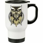 Caneca Térmica Coruja Olhos De Quem Vê 500ml Branca