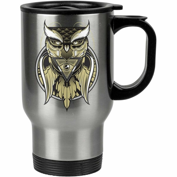 Caneca Térmica Coruja Olhos De Quem Vê 500ml Inox