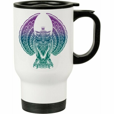 Caneca Térmica Coruja Rei 500ml Branca