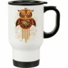 Caneca Térmica Coruja Vintage Punk 500ml Branca