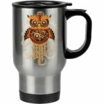 Caneca Térmica Coruja Vintage Punk 500ml Inox