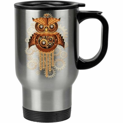 Caneca Térmica Coruja Vintage Punk 500ml Inox