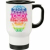 Caneca Térmica Caveira Arco-íris 500ml Branca