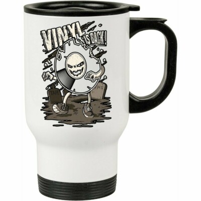 Caneca Térmica Disco De Vinil De Volta 500ml Branca
