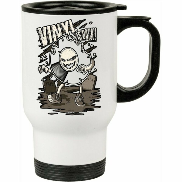 Caneca Térmica Disco De Vinil De Volta 500ml Branca