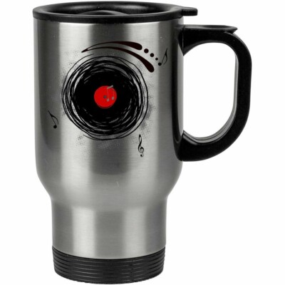 Caneca Térmica Disco De Vinil Dj Retro Grunge 500ml Inox