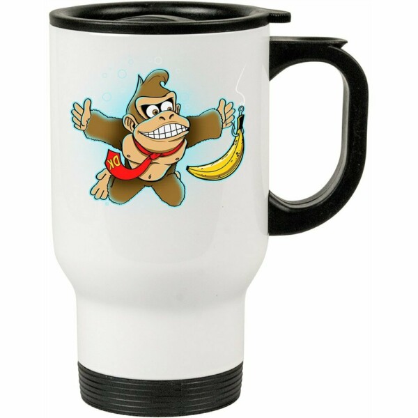 Caneca Térmica Donkey Kong Banana 500ml Branca