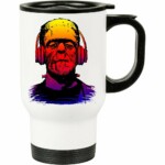 Caneca Térmica Frankenstein Music 500ml Branca