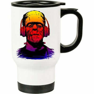 Caneca Térmica Frankenstein Music 500ml Branca