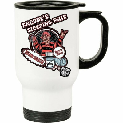 Caneca Térmica Freddy Krueger Pílulas 500ml Branca