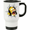 Caneca Térmica Homer Simpson Quebrando Tudo 500ml Branca