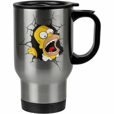 Caneca Térmica Homer Simpson Quebrando Tudo 500ml Inox
