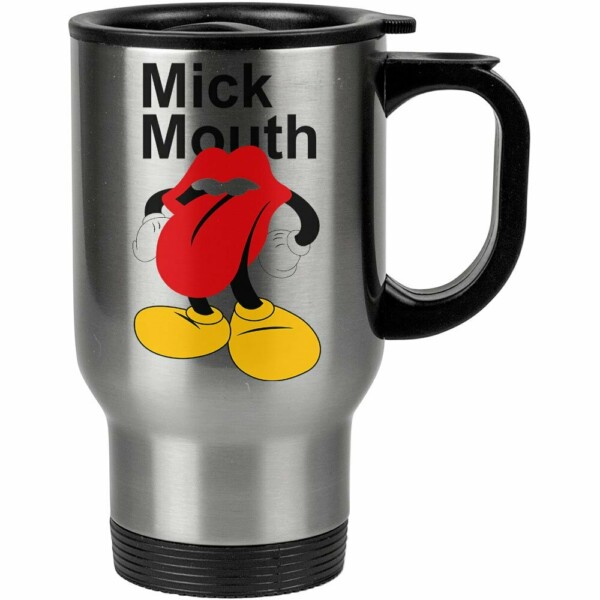Caneca Térmica Mickey Rolling Stones 500ml Inox