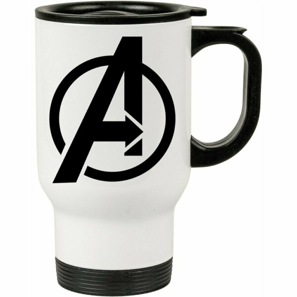 Caneca Térmica Os Vingadores Logo v01 500ml Branca
