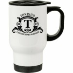 Caneca Térmica Personalizada Brasão V01 Com Nome 500ml Branca