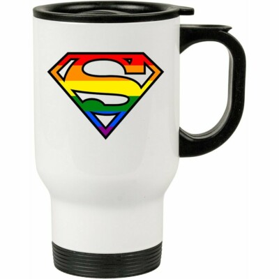 Caneca Térmica Superman Lgbt 500ml Branca