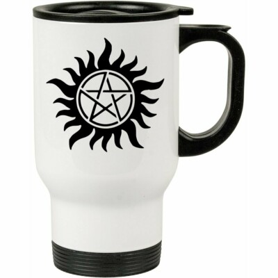 Caneca Térmica Supernatural Tatuagem Anti-possessão 500ml Branca