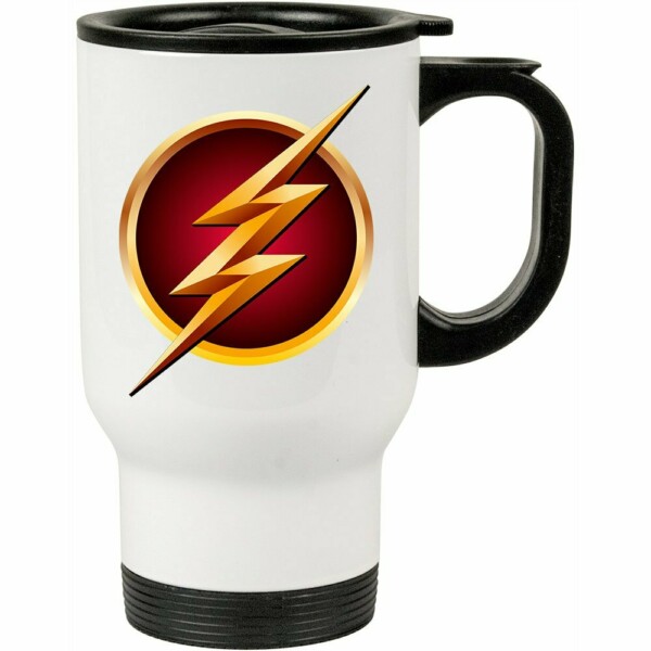 Caneca Térmica The Flash Logo V01 Branca