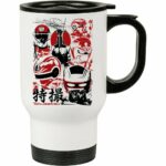 Caneca Térmica Tokusatsu Personagens  500ml Branca