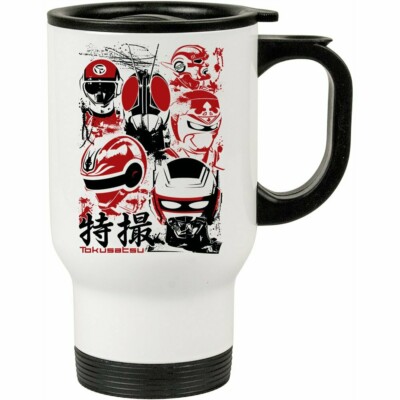 Caneca Térmica Tokusatsu Personagens  500ml Branca