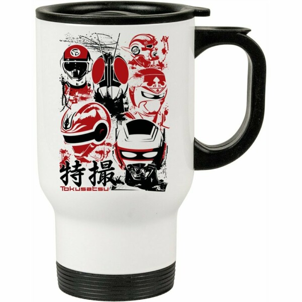Caneca Térmica Tokusatsu Personagens  500ml Branca