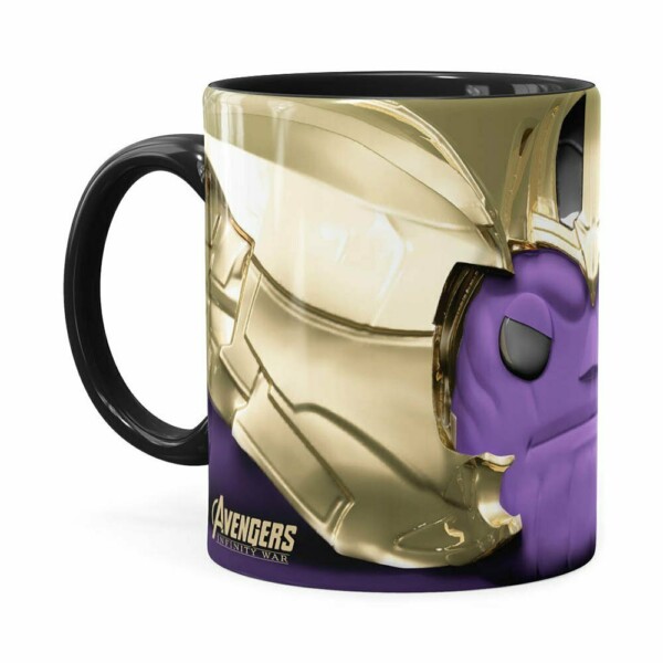 Caneca Thanos 3d Print Vingadores Preta